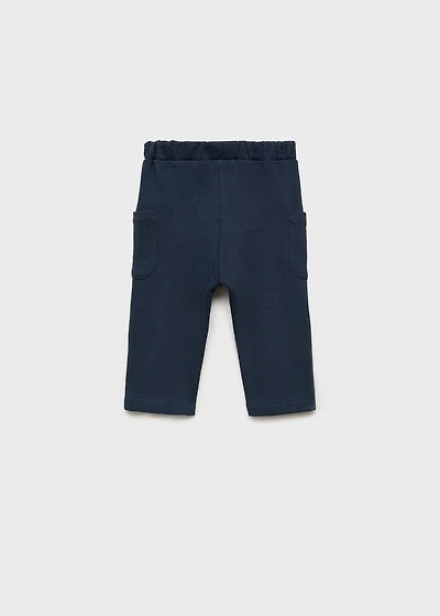 Buttons straight-fit pants