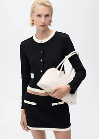 Contrasting cotton cardigan