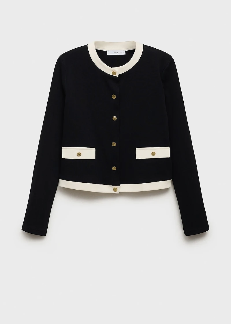 Contrasting cotton cardigan