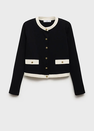 Contrasting cotton cardigan