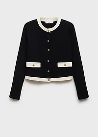 Contrasting cotton cardigan