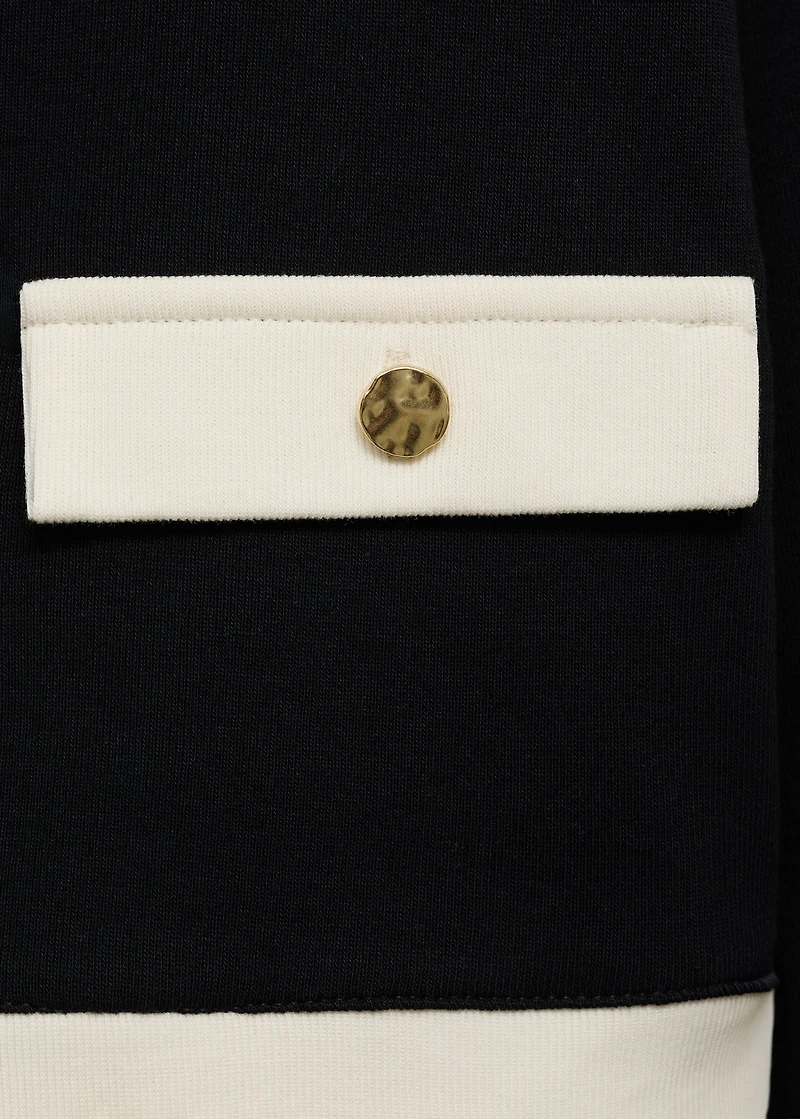 Contrasting cotton cardigan