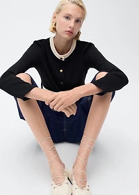 Contrasting cotton cardigan