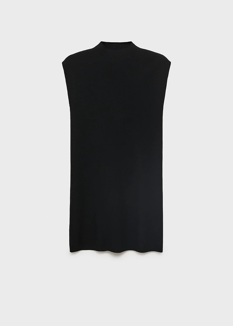 Perkins-neck knitted dress