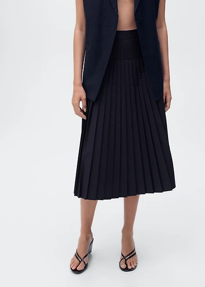 Pleated midi skirt