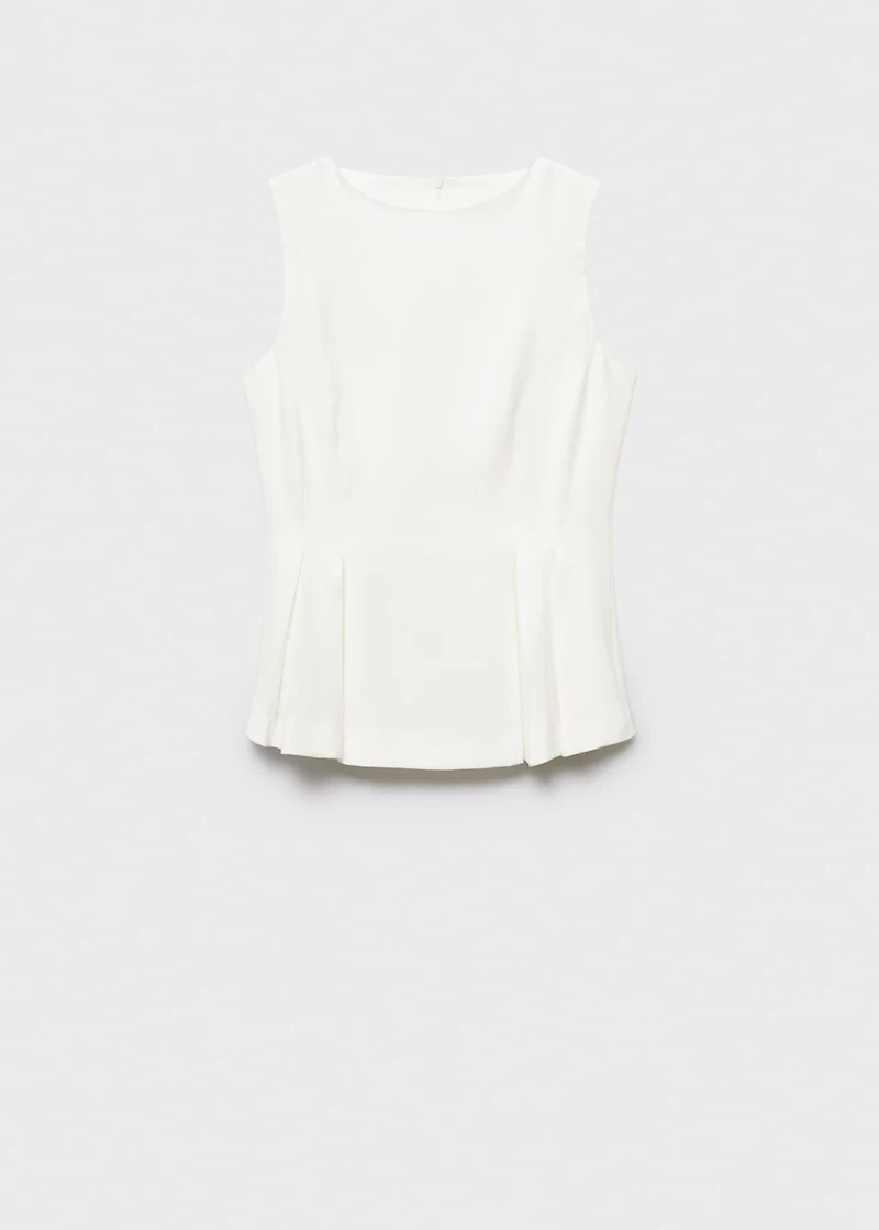 Peplum top with pleat detail