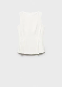 Peplum top with pleat detail