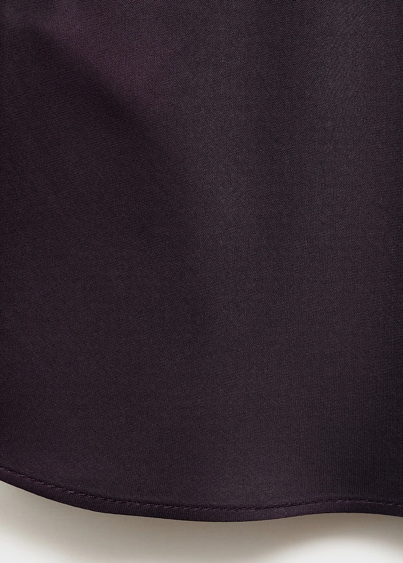Satin blouse with draped neck