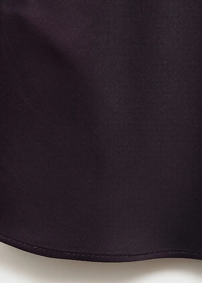 Satin blouse with draped neck