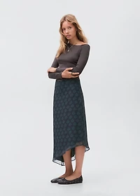 Asymmetrical floral skirt