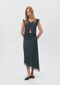 Asymmetrical floral skirt