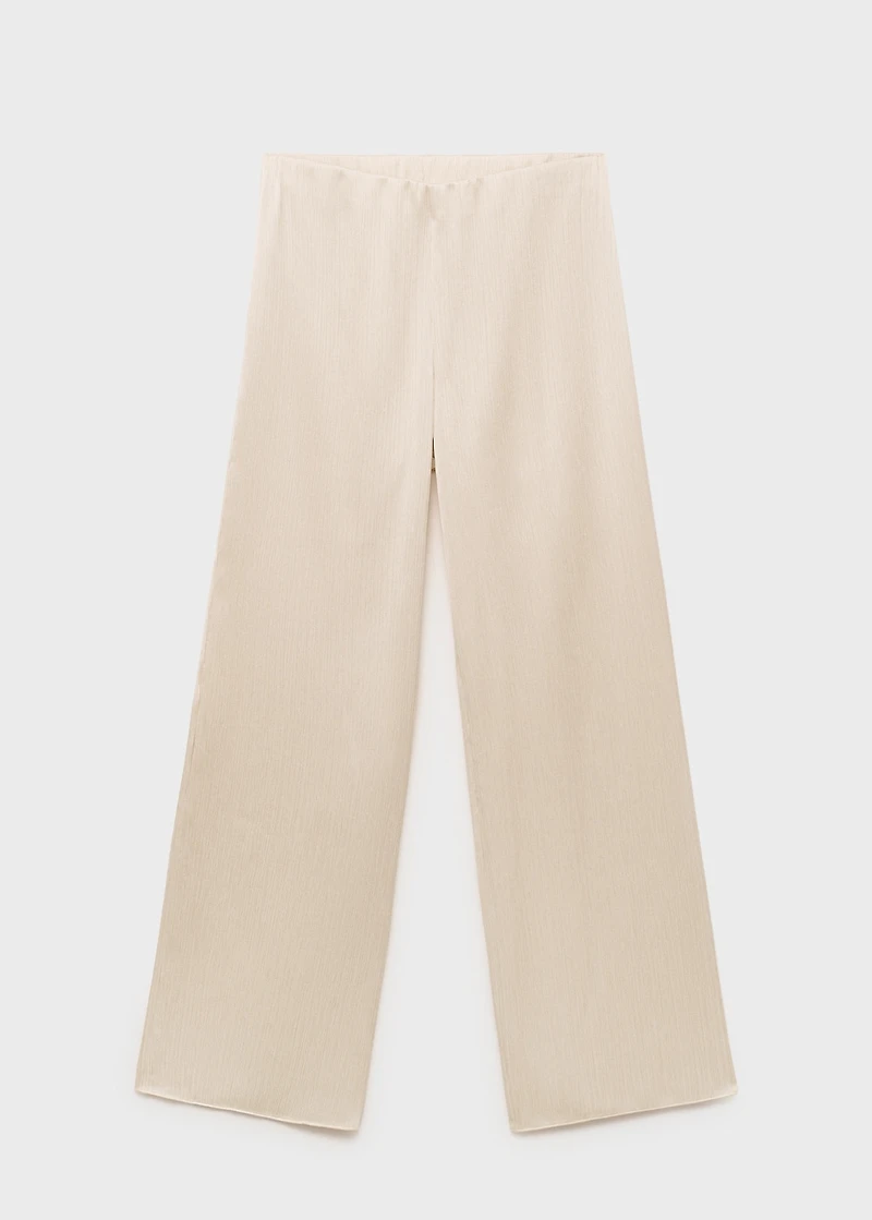 Pleated pants with elastic waist