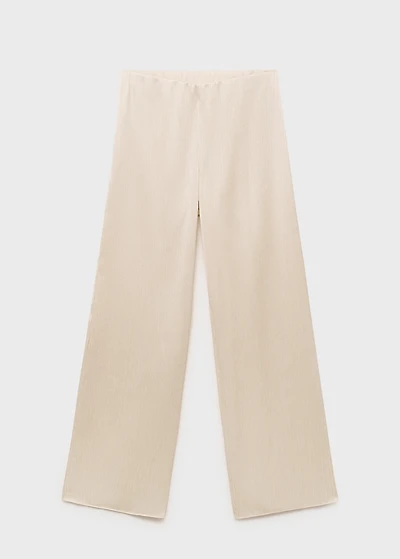 Pleated pants with elastic waist