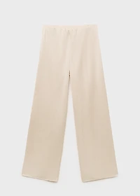 Pleated pants with elastic waist