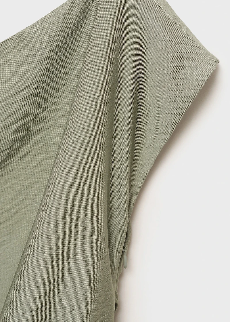 Modal blouse with asymmetrical collar