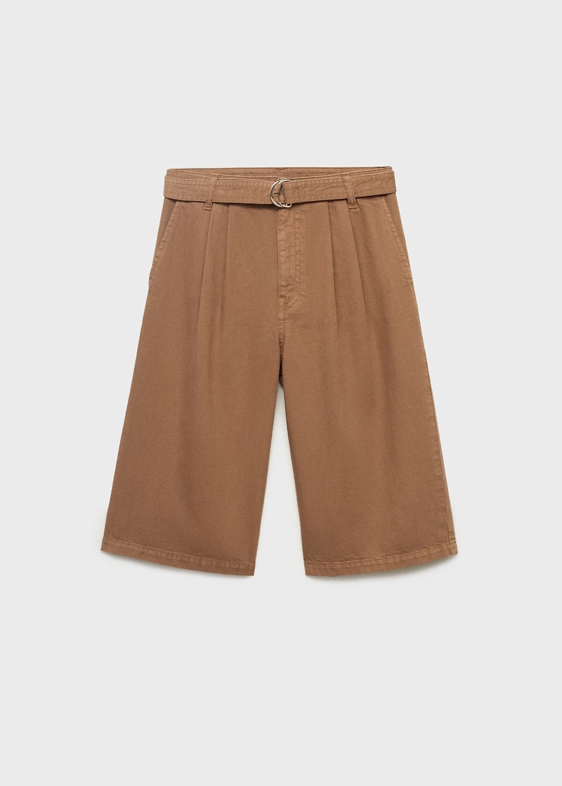 Denim jorts with belt