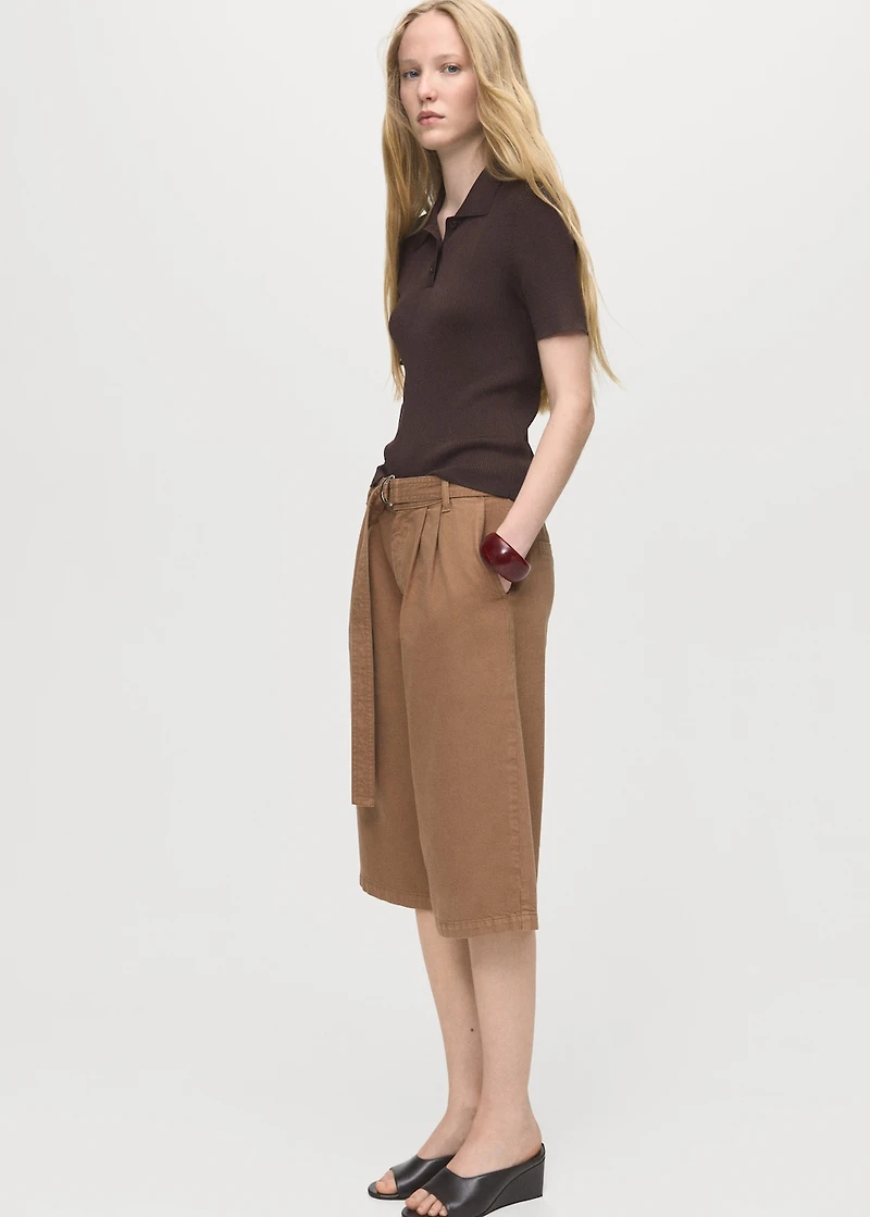 Denim jorts with belt