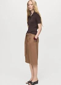 Denim jorts with belt