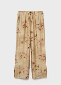 Leaf-print pants