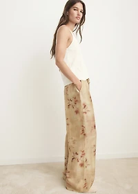 Leaf-print pants