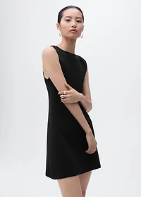 Asymmetrical knitted dress with strap