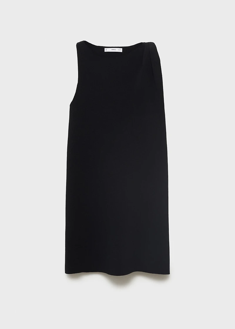 Asymmetrical knitted dress with strap