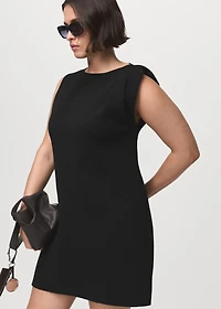 Asymmetrical knitted dress with strap