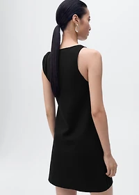 Asymmetrical knitted dress with strap