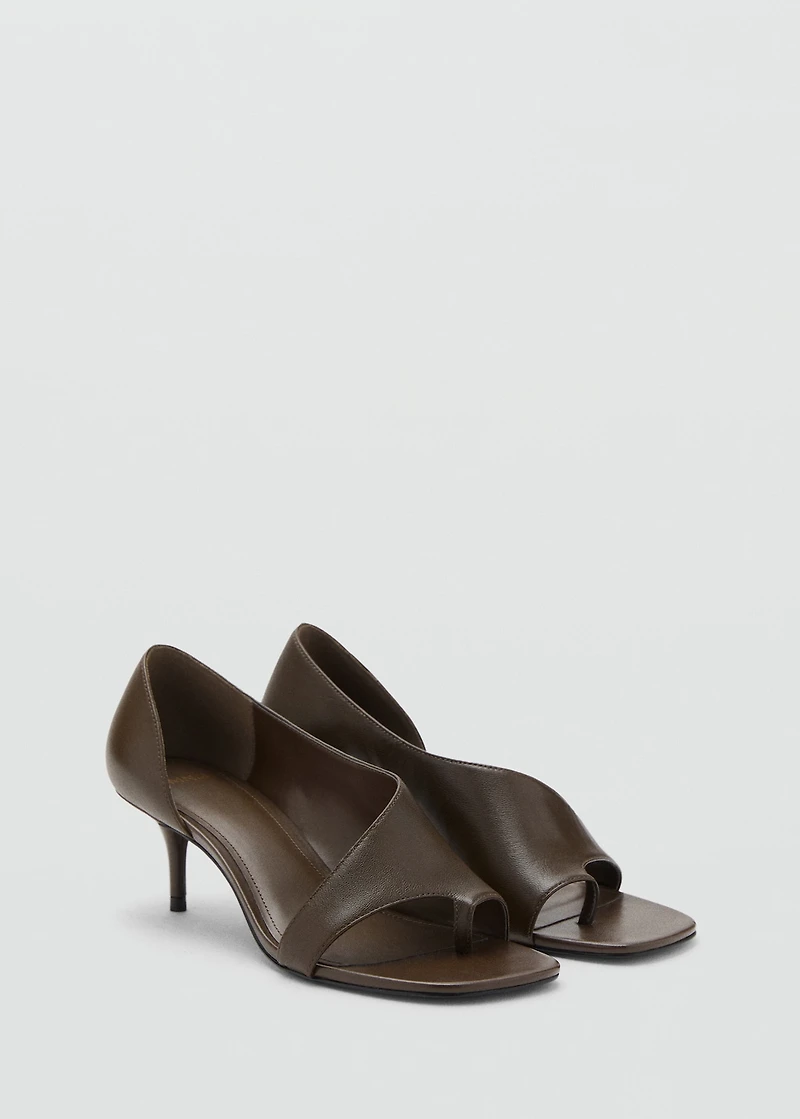 Asymmetric leather sandals