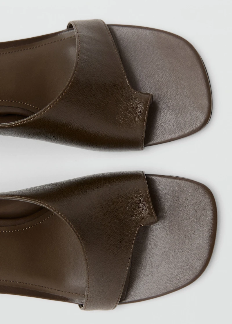 Asymmetric leather sandals
