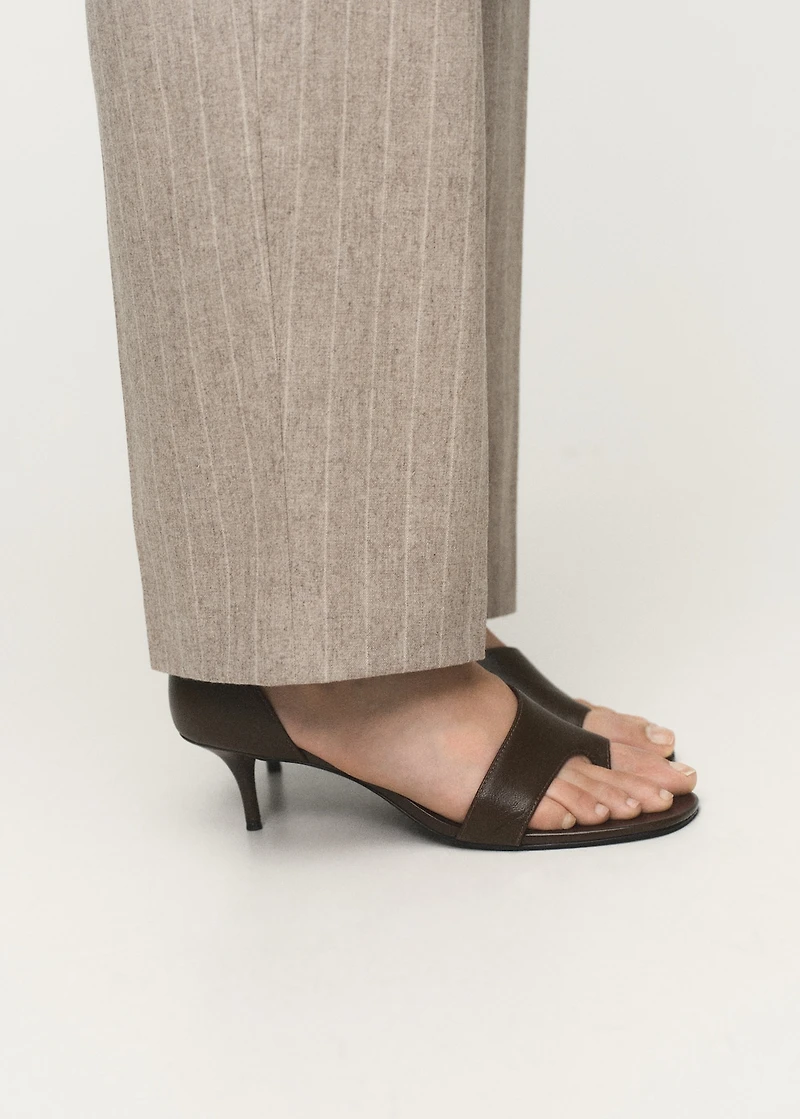 Asymmetric leather sandals