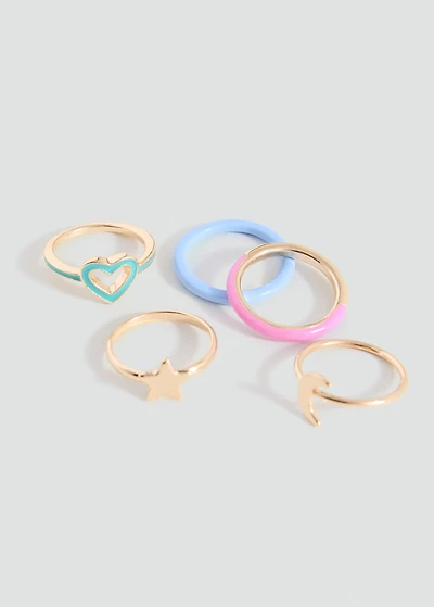 Pack of 5 combined rings