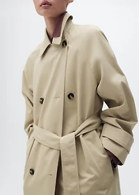 Long double-breasted trench coat