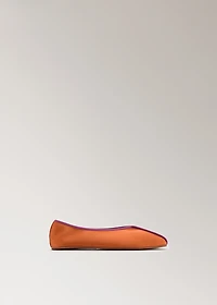 Satin ballet flats with contrast piping