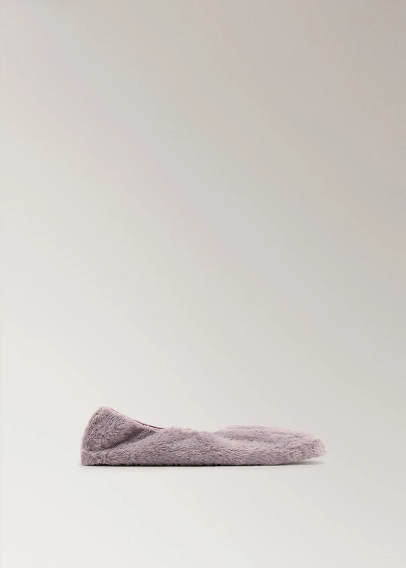 Faux-fur ballerina flats