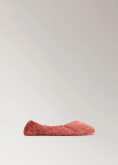 Faux-fur ballerina flats