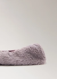 Faux-fur ballerina flats