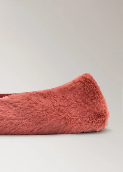 Faux-fur ballerina flats