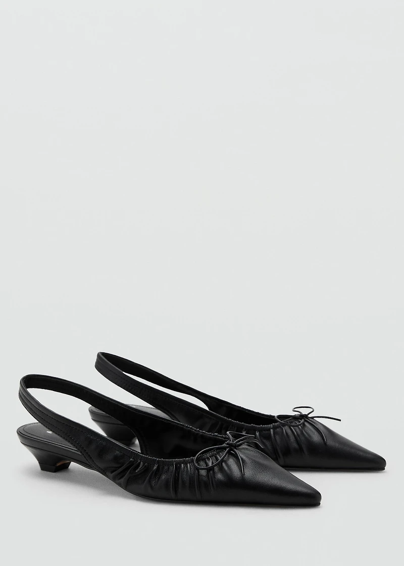 High-heel shoes with ruched bow