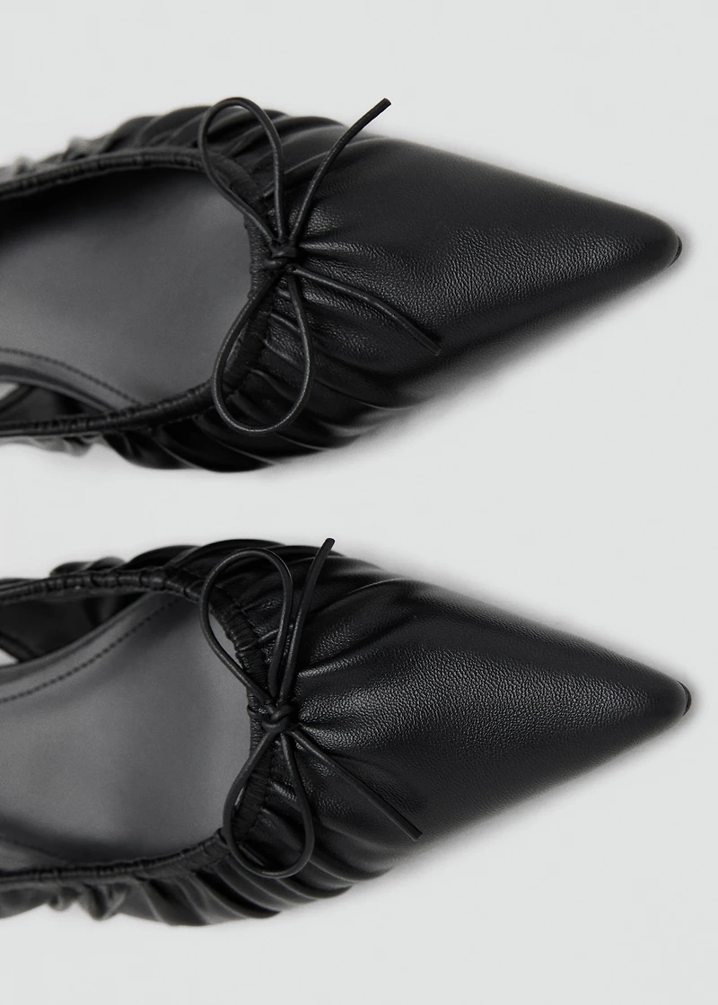 High-heel shoes with ruched bow