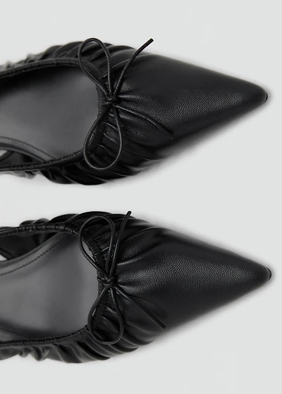 High-heel shoes with ruched bow