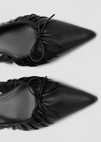 High-heel shoes with ruched bow