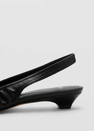 High-heel shoes with ruched bow