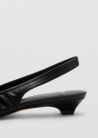 High-heel shoes with ruched bow
