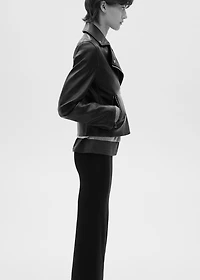 Faux-leather biker jacket