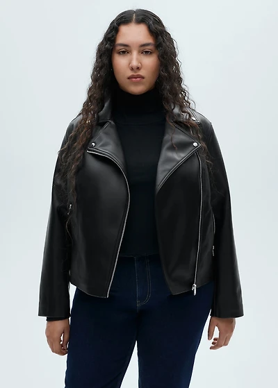 Faux leather biker jacket