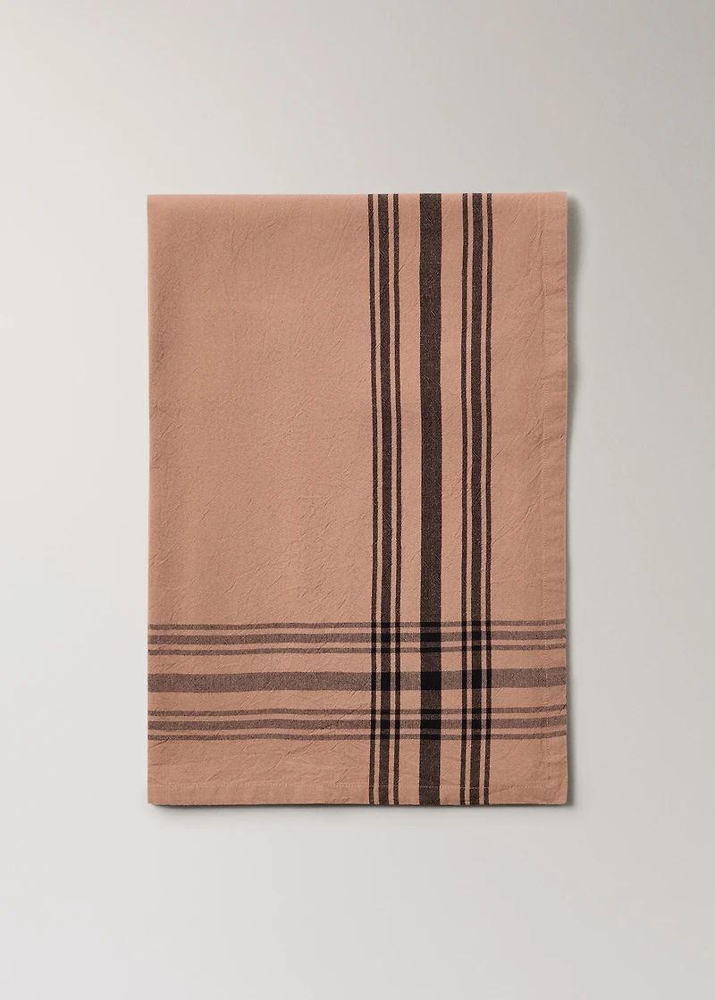 Cotton striped tablecloth for 2 to 4 diners