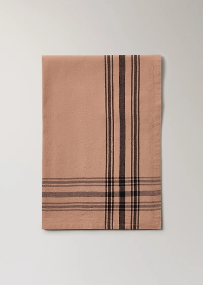 Cotton striped tablecloth for 2 to 4 diners