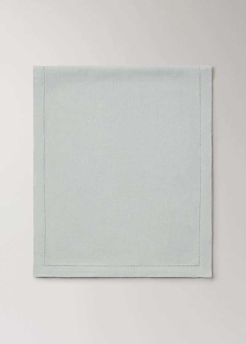 Cotton table runner with hemstitch detail