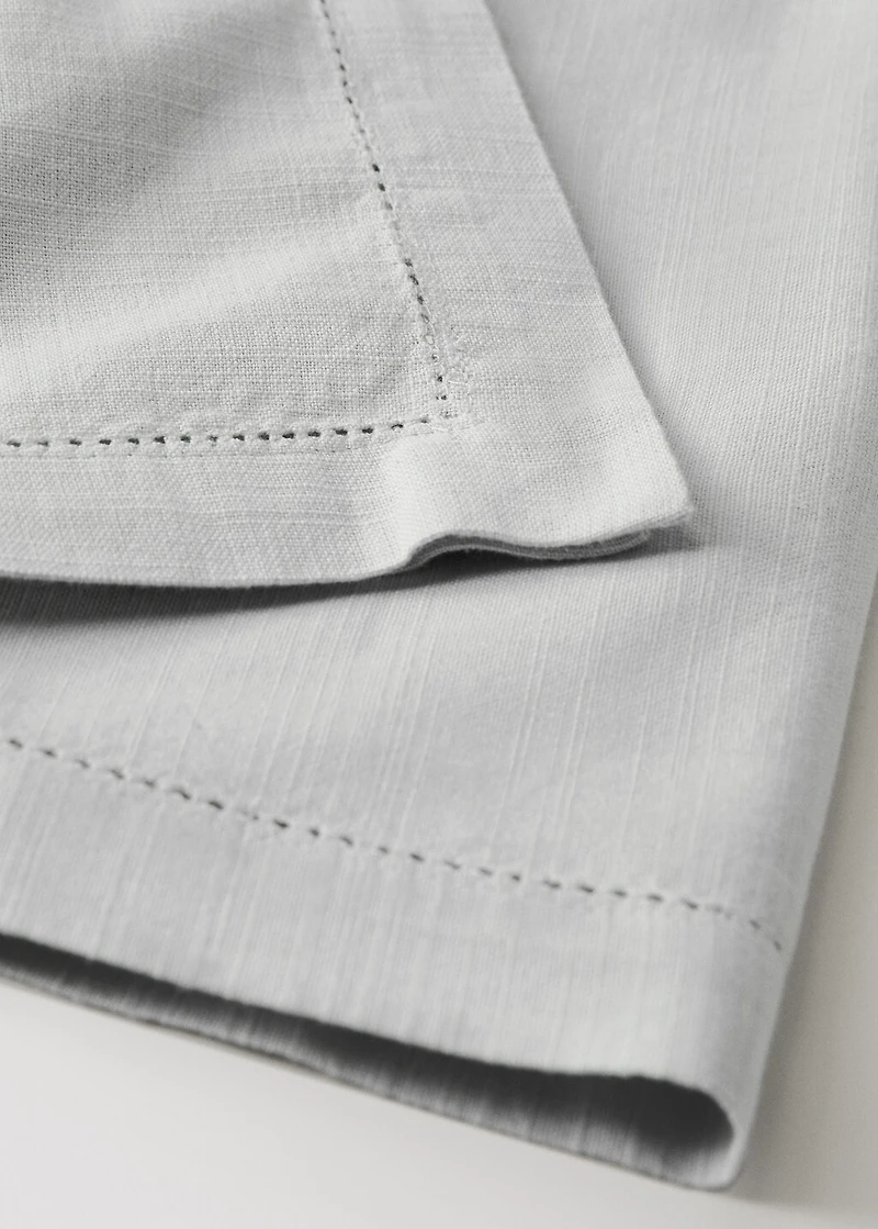 Cotton table runner with hemstitch detail